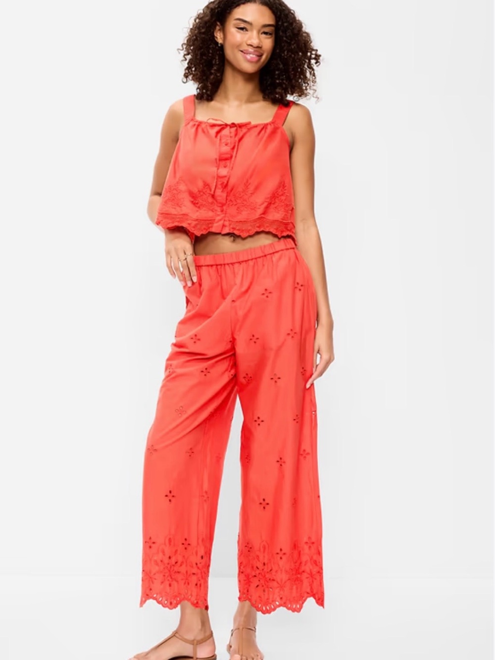 Old Navy Coral Eyelet blouse Women